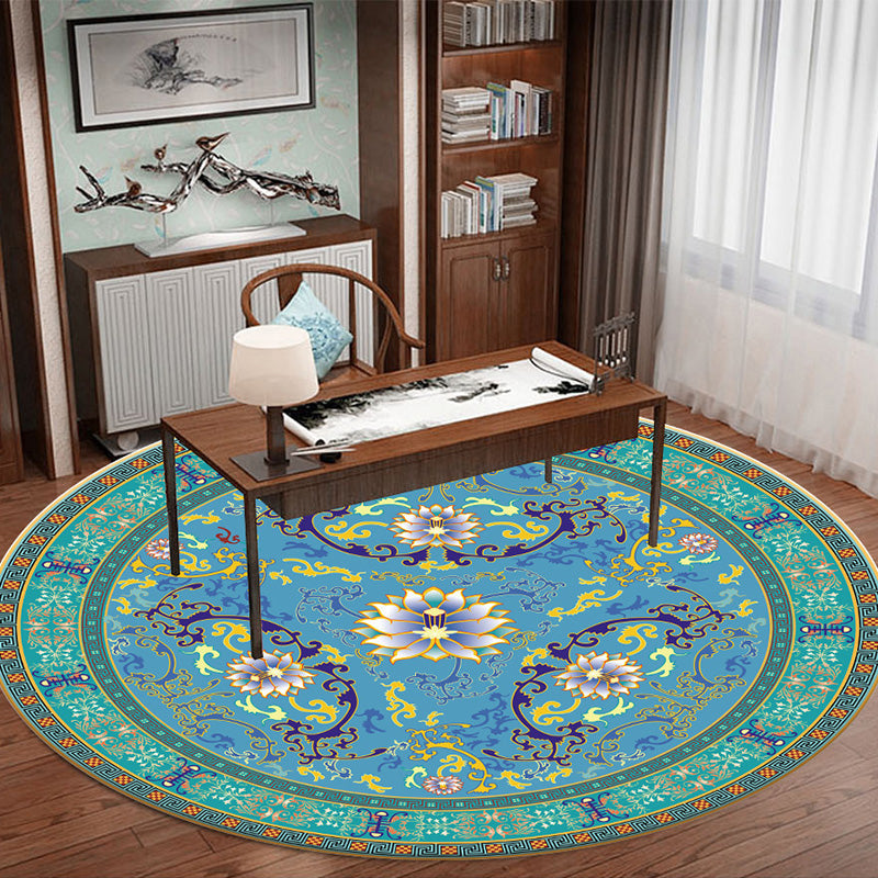 Classy Zen Art Print Rug Multi-Color Chinese Rug Polyester Stain Resistant Anti-Slip Rug for Study Room Green Clearhalo 'Area Rug' 'Rug' 2257283