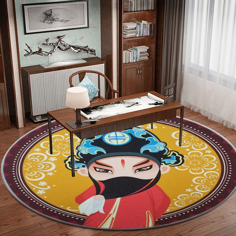 Classy Zen Art Print Rug Multi-Color Chinese Rug Polyester Stain Resistant Anti-Slip Rug for Study Room Yellow Clearhalo 'Area Rug' 'Rug' 2257285