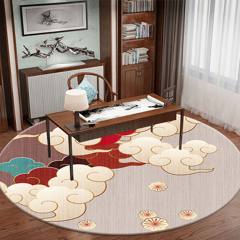 Classy Zen Art Print Rug Multi-Color Chinese Rug Polyester Stain Resistant Anti-Slip Rug for Study Room Brown Clearhalo 'Area Rug' 'Rug' 2257295