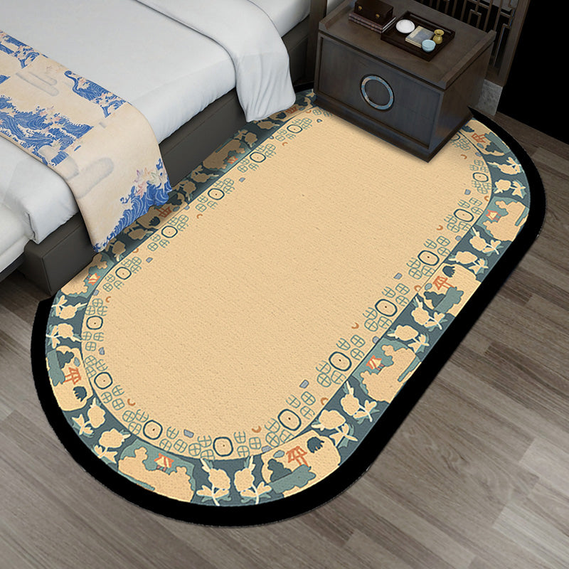 Chinese Style Bedroom Rug Multicolor Floral Carpet Synthetics Non-Slip Pet-Friendly Washable Rug Beige Clearhalo 'Area Rug' 'Rug' 2257337