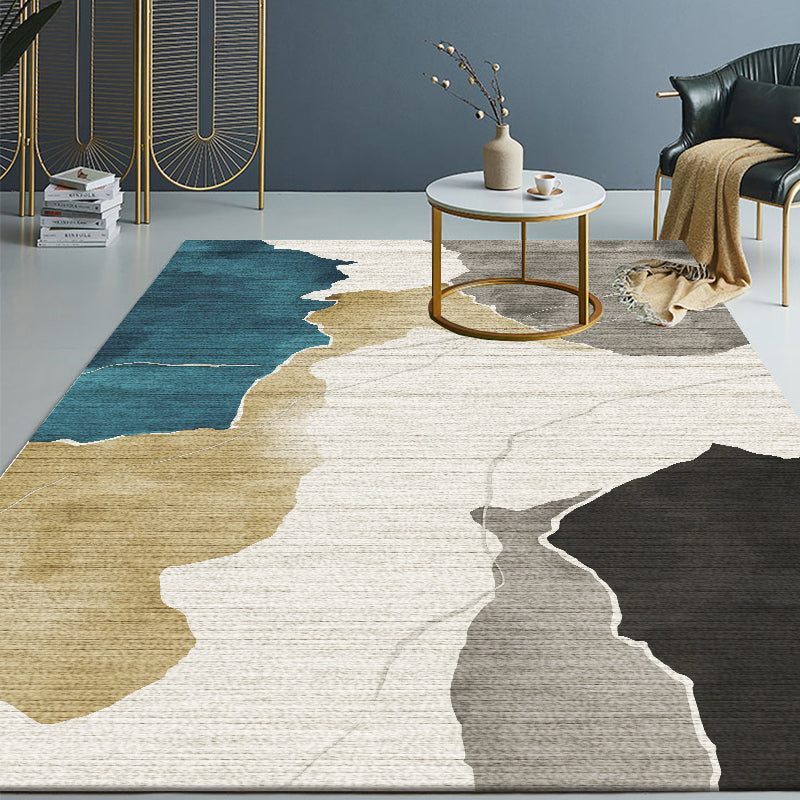 Oriental Drawing Printed Rug Multi Color Synthetics Rug Stain Resistant Washable Anti-Slip Backing Rug for Parlor Taupe Clearhalo 'Area Rug' 'Rug' 2257390