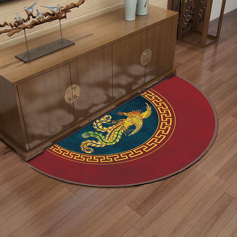 Multi-Color Asia Rug Synthetics Freehand Print Carpet Machine Washable Pet-Friendly Non-Slip Backing Rug for Door Red-Yellow Clearhalo 'Area Rug' 'Rug' 2257410