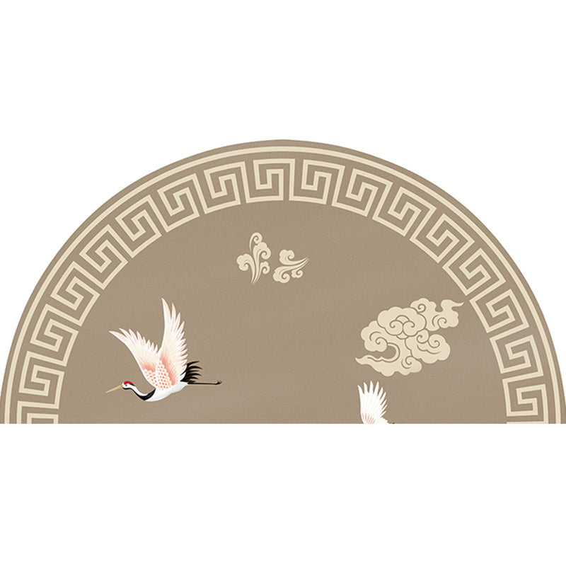 Chinoiserie Bedside Rug Multi Color Print Carpet Polypropylene Stain Resistant Non-Slip Rug with Greek Key Border Tan Clearhalo 'Area Rug' 'Rug' 2257440