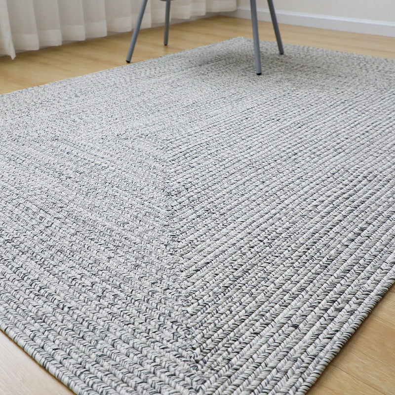 All-Match Farmhouse Rug Multicolor Solid Color Rug Pet-Friendly Washable Hand-Braided Rug for Living Room Grey Clearhalo 'Area Rug' 'Rug' 2257509
