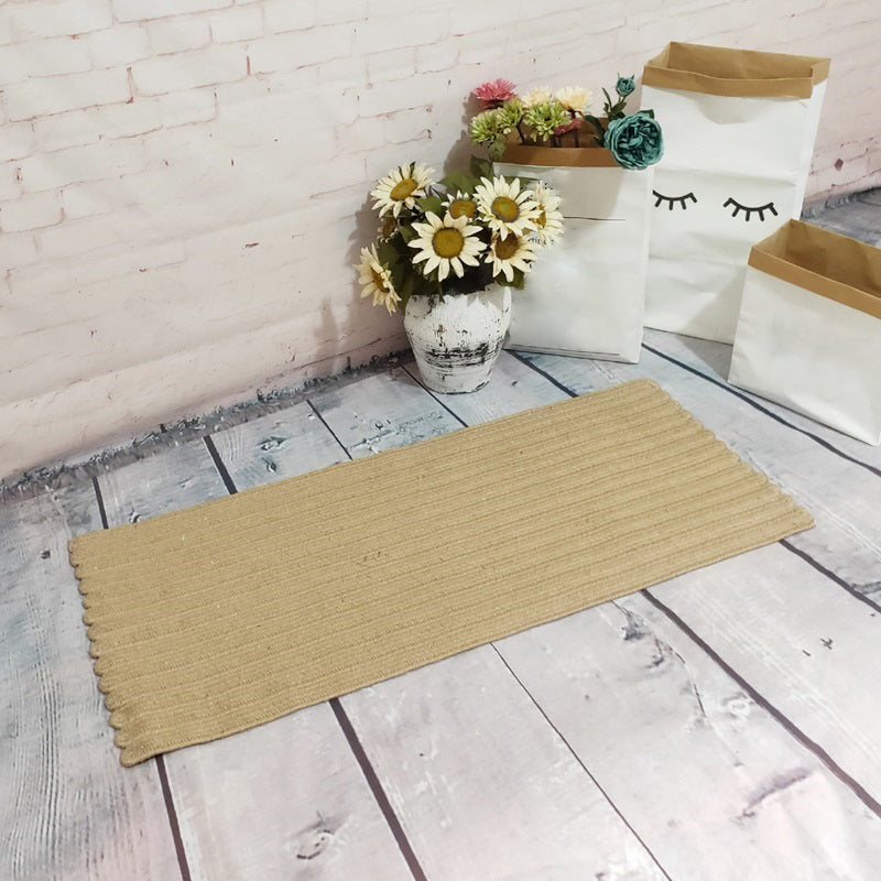 Multi Colored Plain Rug Jute Rustic Rug Environmental Pet Friendly Washable Rug for Bedroom Brown 1'8" x 3'11" Clearhalo 'Area Rug' 'Rug' 2257528