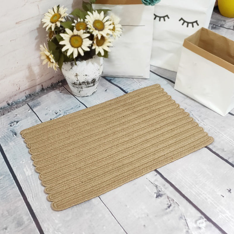 Multi Colored Plain Rug Jute Rustic Rug Environmental Pet Friendly Washable Rug for Bedroom Brown 1'8" x 2'7" Clearhalo 'Area Rug' 'Rug' 2257529