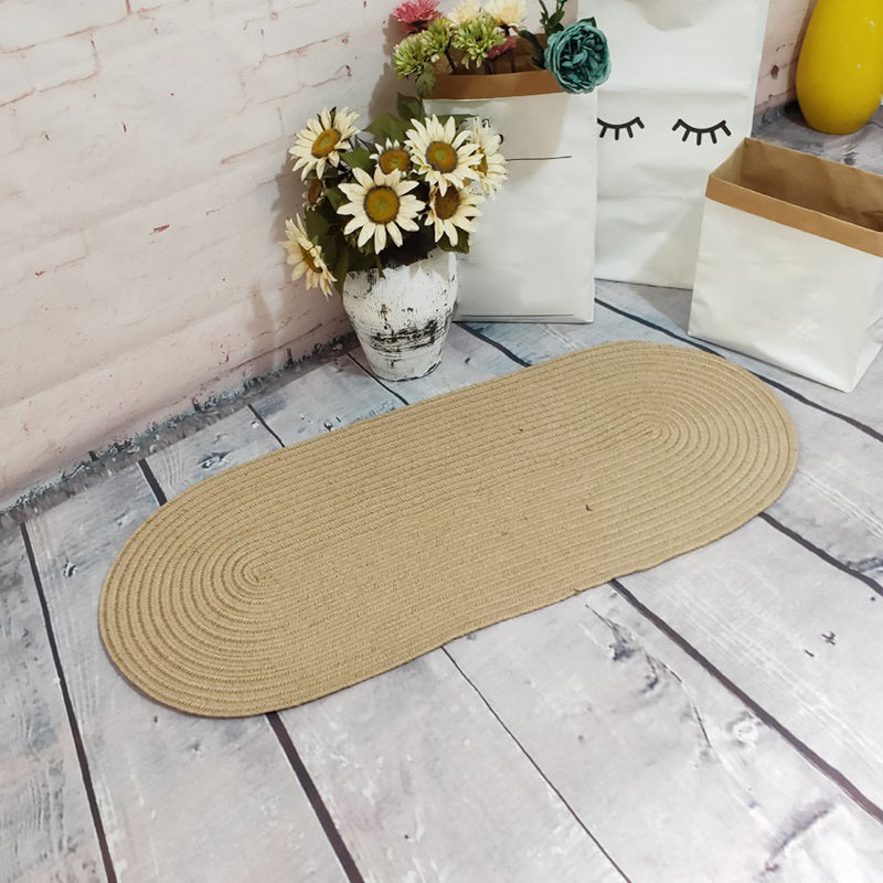 Multi Colored Plain Rug Jute Rustic Rug Environmental Pet Friendly Washable Rug for Bedroom Wood 1'8" x 3'3" Clearhalo 'Area Rug' 'Rug' 2257531