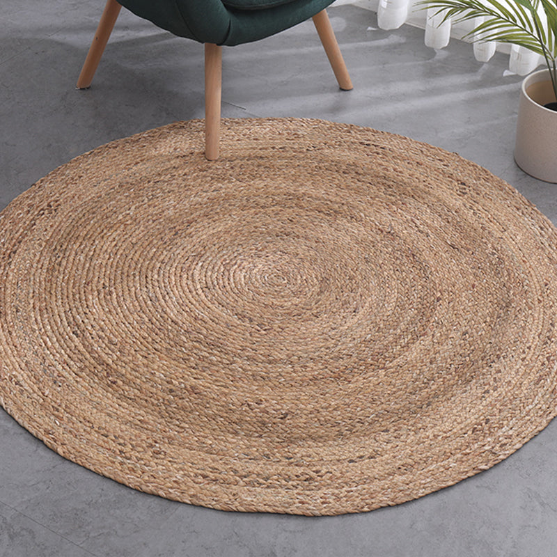 Rustic Solid Color Rug Multi Color Sisal Weaving Carpet Pet Friendly Easy Care Rug for Drawing Room Khaki Clearhalo 'Area Rug' 'Rug' 2257542