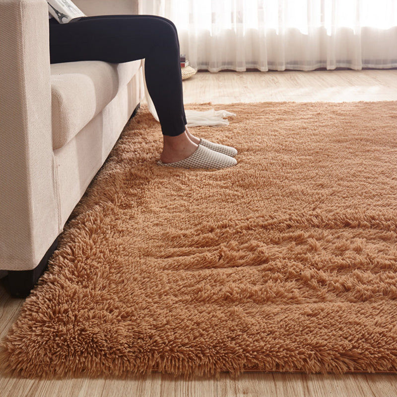 Multi-Color Nordic Indoor Rug Synthetic Wool Plain Rug Non-Slip Pet Friendly Stain Resistant Carpet for Great Room Khaki Clearhalo 'Area Rug' 'Casual' 'Rugs' Rug' 2257661