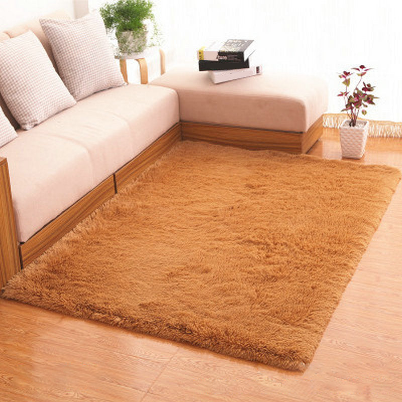 Rug Casual Plain Rug Faux Wool Stain Resistant Non-Slip Backing Pet Friendly Rug