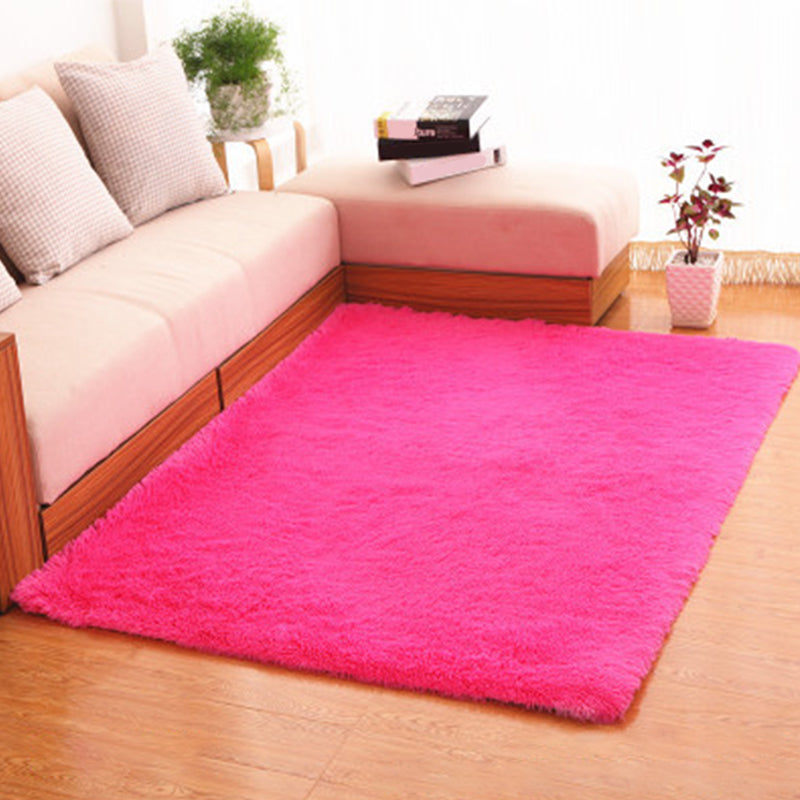 Rug Casual Plain Rug Faux Wool Stain Resistant Non-Slip Backing Pet Friendly Rug