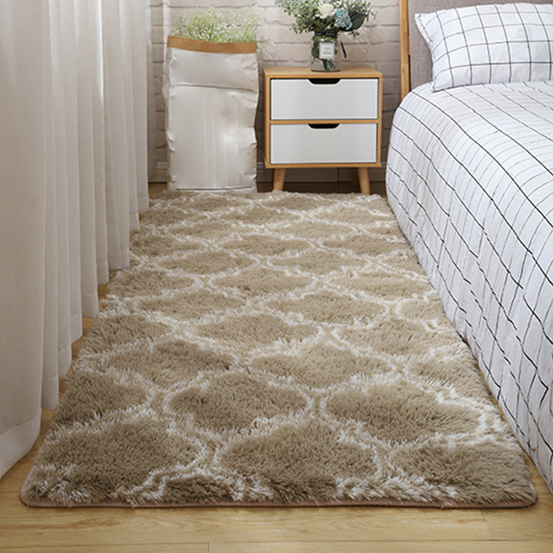 Modern Graphic Printed Rug Multi-Color Fluffy Rug Non-Slip Backing Stain Resistant Washable Rug for Bedroom Khaki Clearhalo 'Area Rug' 'Casual' 'Rugs' Rug' 2257765
