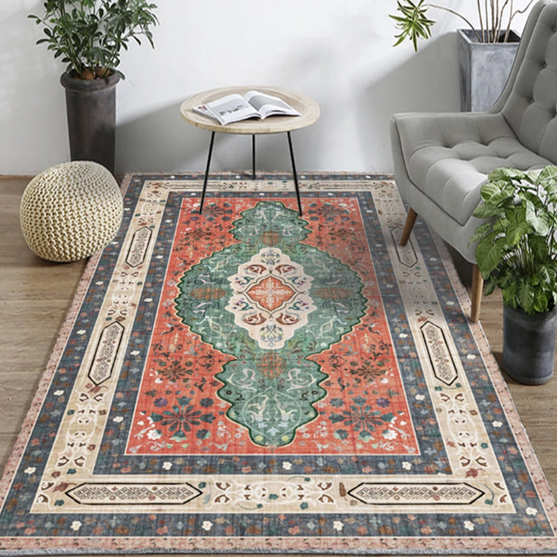 Native American Line Print Rug Multi Color Polypropylene Carpet Pet-Friendly Non-Slip Backing Machine Washable Rug for Drawing Room Yellow-Red Clearhalo 'Area Rug' 'Rugs' 'Shabby Chic' 'Southwestern' Rug' 2257946