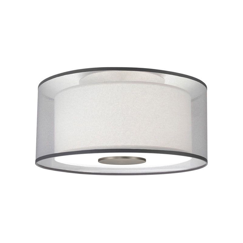 4 Lights Drum Flush Mount Lamp Classical White Fabric Ceiling Light Fixture, 16"/19.5���/23.5" Wide Clearhalo 'Ceiling Lights' 'Close To Ceiling Lights' 'Close to ceiling' 'Flush mount' Lighting' 225894