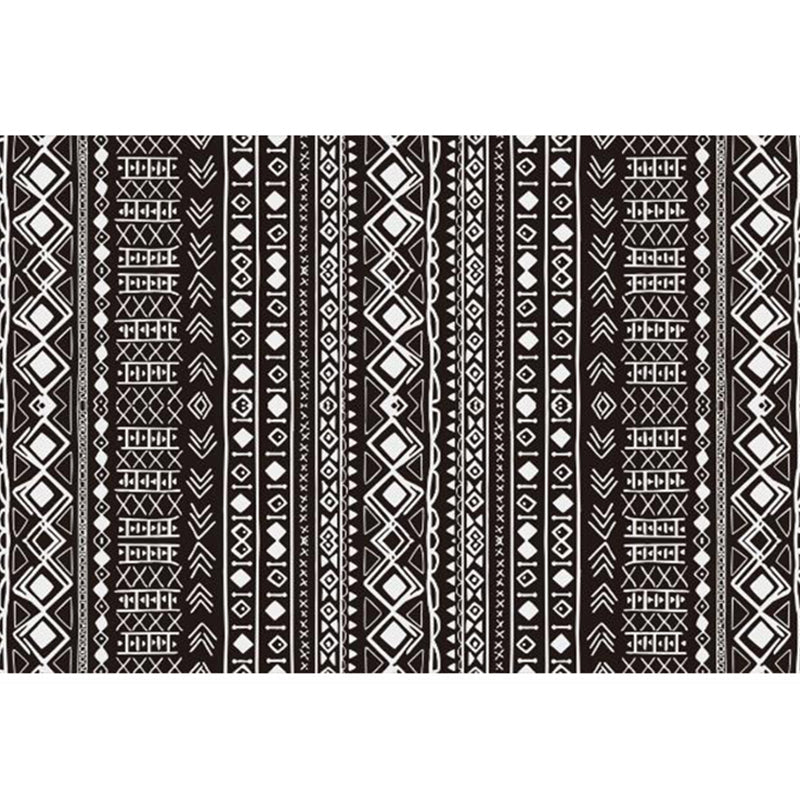 Aesthetics Tribal Pattern Rug Multicolor Indonesian Rug Polyester Stain Resistant Washable Non-Slip Rug for Decor Black Clearhalo 'Area Rug' 'Rugs' 'Southwestern' Rug' 2262650