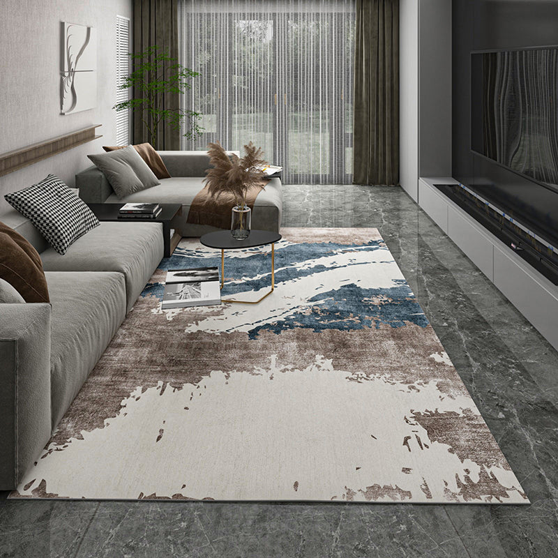 Industrial Rust Print Rug Multi-Color Synthetics Carpet Anti-Slip Machine Washable Stain Resistant Rug for Home Blue-Brown Clearhalo 'Area Rug' 'Rug' 2262712