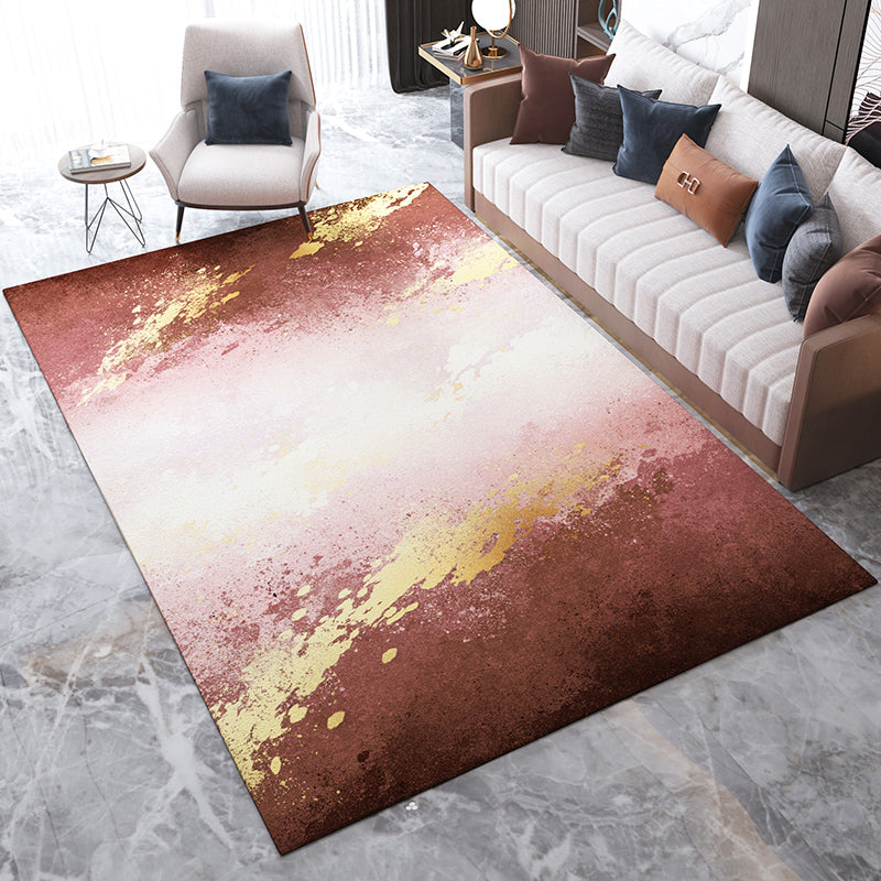 Nostalgic Mottled Surface Rug Multi Colored Industrial Rug Polyester Non-Slip Stain Resistant Washable Rug for Room Burgundy-White Clearhalo 'Area Rug' 'Rug' 2262719