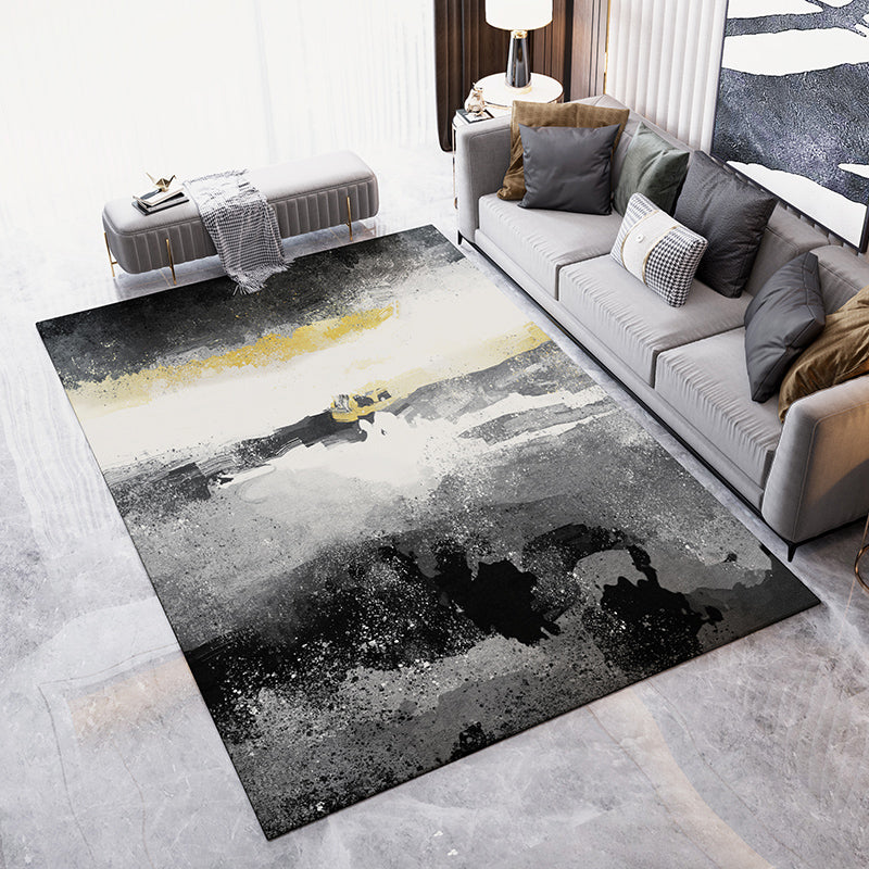 Nostalgic Mottled Surface Rug Multi Colored Industrial Rug Polyester Non-Slip Stain Resistant Washable Rug for Room Black Clearhalo 'Area Rug' 'Rug' 2262725