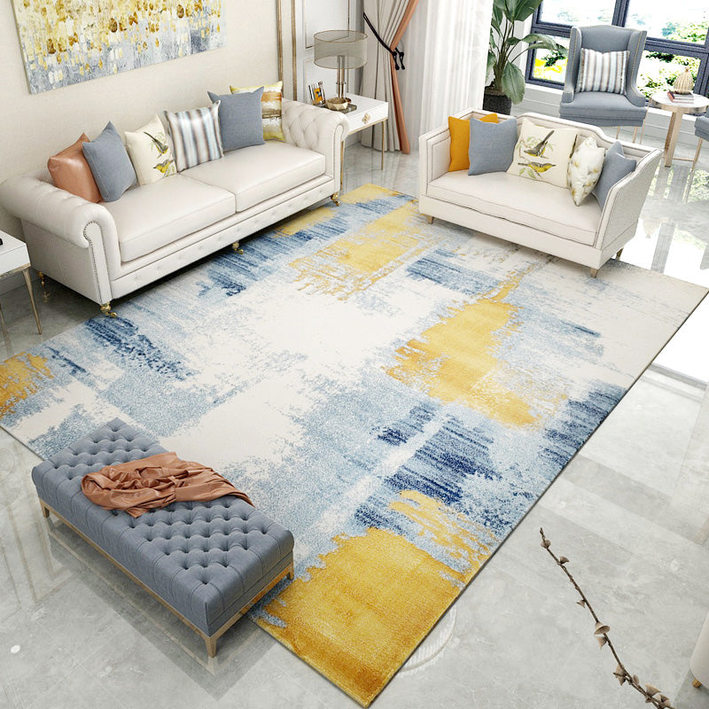 Old Rusty Print Rug Multi Colored Industrial Carpet Polyester Anti-Slip Backing Washable Stain Resistant Rug for Home Light Blue-Yellow Clearhalo 'Area Rug' 'Rug' 2262751