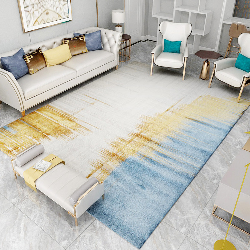 Old Rusty Print Rug Multi Colored Industrial Carpet Polyester Anti-Slip Backing Washable Stain Resistant Rug for Home Yellow-Blue Clearhalo 'Area Rug' 'Rug' 2262761