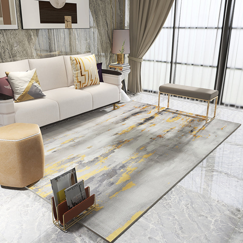 Multi Color Home Rug Industrial Rustic Effect Glitter Rug Synthetics Anti-Slip Backing Machine Washable Pet Friendly Rug Gray-White Clearhalo 'Area Rug' 'Rug' 2262773