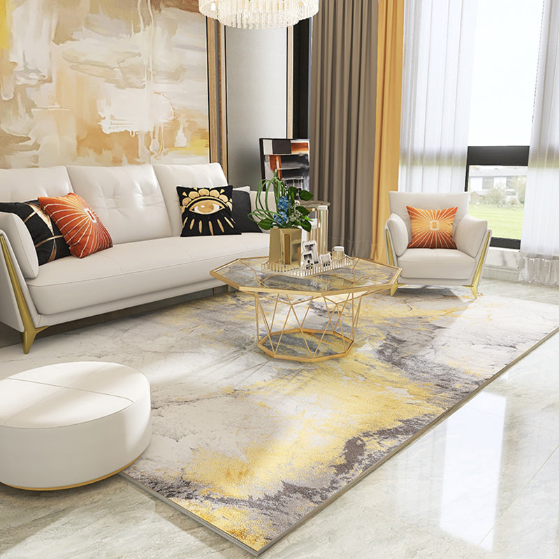 Multi Color Home Rug Industrial Rustic Effect Glitter Rug Synthetics Anti-Slip Backing Machine Washable Pet Friendly Rug Yellow Clearhalo 'Area Rug' 'Rug' 2262775