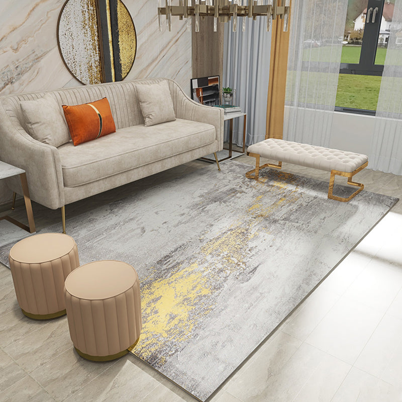 Multi Color Home Rug Industrial Rustic Effect Glitter Rug Synthetics Anti-Slip Backing Machine Washable Pet Friendly Rug Gray-Yellow Clearhalo 'Area Rug' 'Rug' 2262779