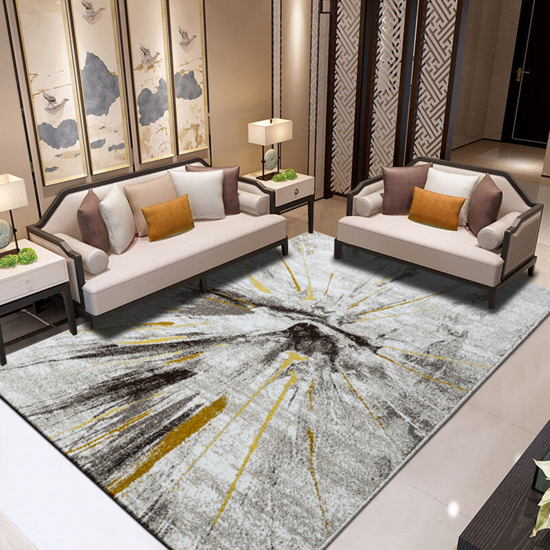 Industrial Print Rug Multi-Colored Polypropylene Area Carpet Non-Slip Pet Friendly Machine Washable Rug for Great Room Gray-Gold Clearhalo 'Area Rug' 'Rug' 2262792