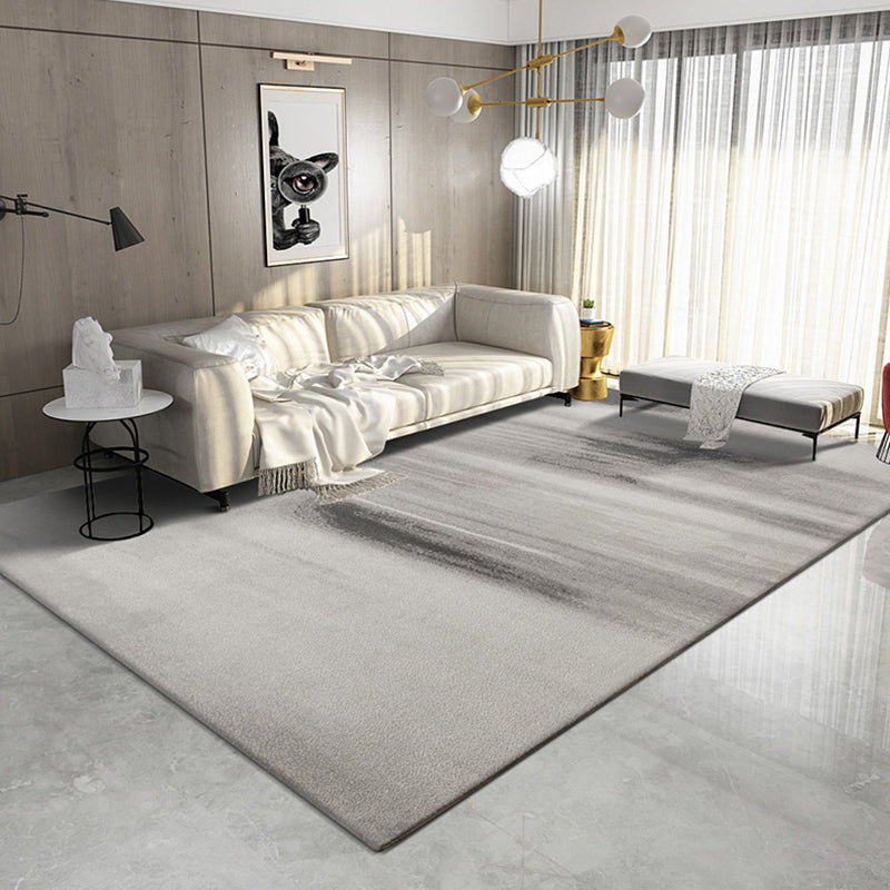 Minimalist Heathered Rug Grey Industrial Rug Polyester Anti-Slip Backing Pet Friendly Washable Rug for Living Room Light Gray 5'3" x 7'7" Clearhalo 'Area Rug' 'Rug' 2262797