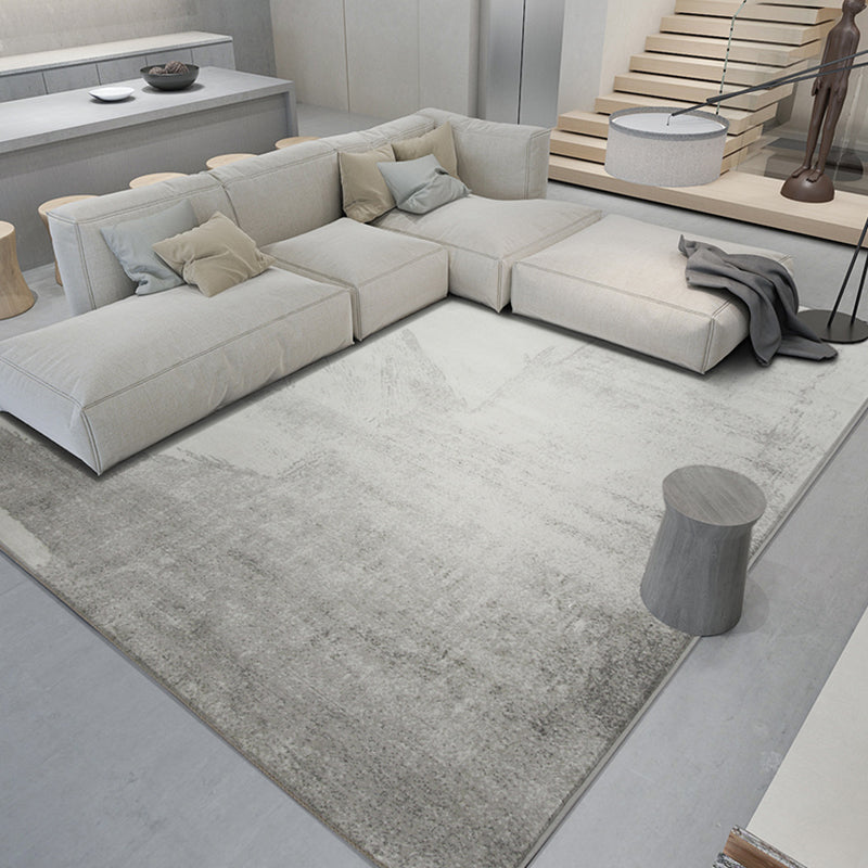 Minimalist Heathered Rug Grey Industrial Rug Polyester Anti-Slip Backing Pet Friendly Washable Rug for Living Room Gray-White Clearhalo 'Area Rug' 'Rug' 2262798