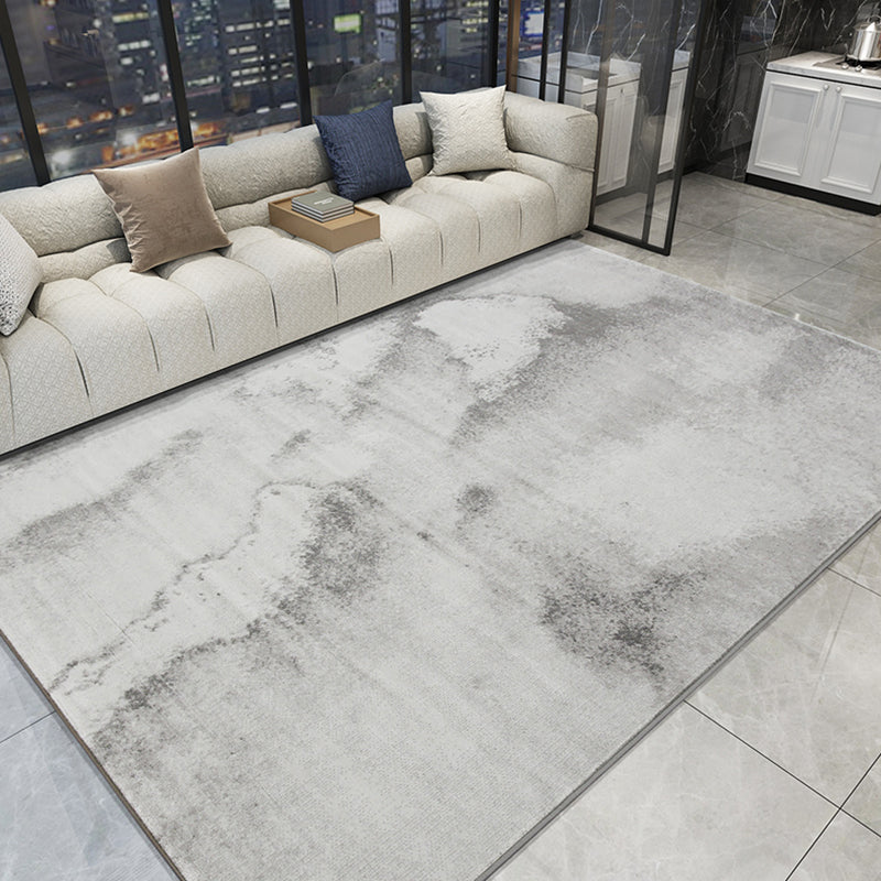 Minimalist Heathered Rug Grey Industrial Rug Polyester Anti-Slip Backing Pet Friendly Washable Rug for Living Room Light Gray-White Clearhalo 'Area Rug' 'Rug' 2262800