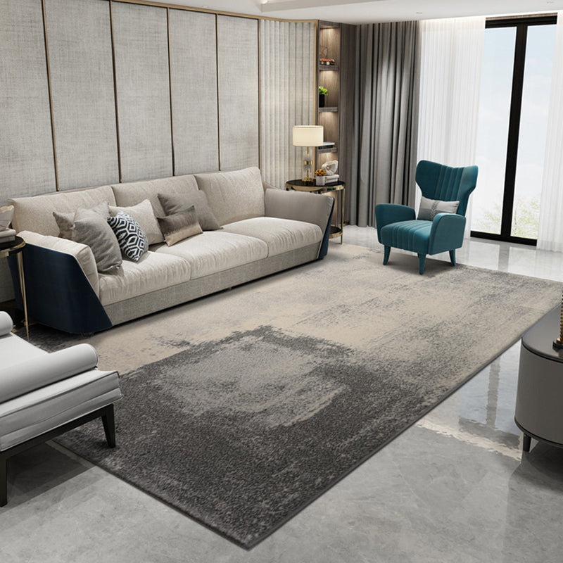 Minimalist Heathered Rug Grey Industrial Rug Polyester Anti-Slip Backing Pet Friendly Washable Rug for Living Room Silver Gray 5'3" x 7'7" Clearhalo 'Area Rug' 'Rug' 2262806