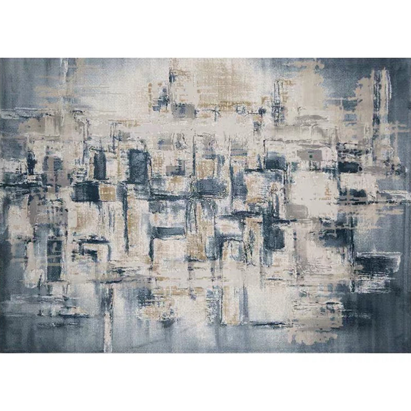 Multi Colored Impressionism Rug Polyester Industrial Style Carpet Washable Non-Slip Pet Friendly Rug for Home Deco Pewter Clearhalo 'Area Rug' 'Rug' 2262842