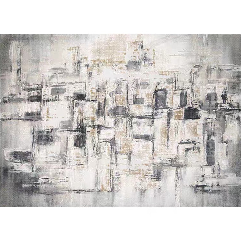 Multi Colored Impressionism Rug Polyester Industrial Style Carpet Washable Non-Slip Pet Friendly Rug for Home Deco Grey Clearhalo 'Area Rug' 'Rug' 2262848