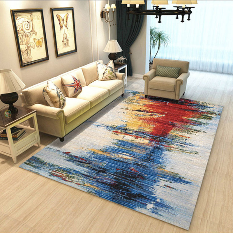 Punky Industrial Area Rug Multi Color Graffiti Abstract Rug Non-Slip Pet Friendly Stain Resistant Rug for Room Red-Blue Clearhalo 'Area Rug' 'Rug' 2263054