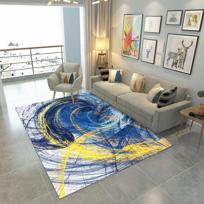 Punky Industrial Area Rug Multi Color Graffiti Abstract Rug Non-Slip Pet Friendly Stain Resistant Rug for Room Blue Clearhalo 'Area Rug' 'Rug' 2263058