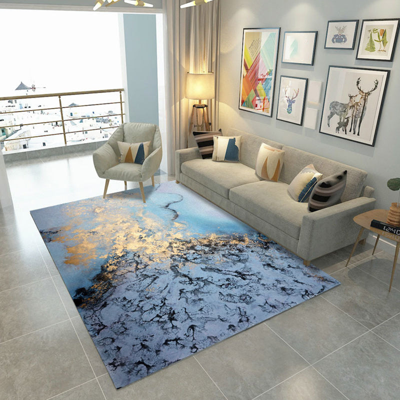 Punky Industrial Area Rug Multi Color Graffiti Abstract Rug Non-Slip Pet Friendly Stain Resistant Rug for Room Light Blue Clearhalo 'Area Rug' 'Rug' 2263062