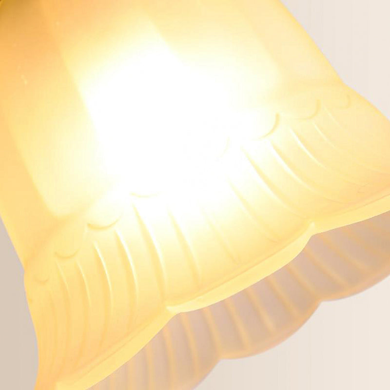 Flared Living Room Flush Mount Lamp Classic Frosted Glass 1 Light Beige Ceiling Lighting Clearhalo 'Ceiling Lights' 'Close To Ceiling Lights' 'Close to ceiling' 'Flush mount' Lighting' 226476