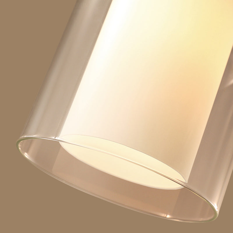Gold Cylinder Flush Mount Lamp Classic Clear Glass 1 Light Living Room Ceiling Light Fixture Clearhalo 'Ceiling Lights' 'Close To Ceiling Lights' 'Close to ceiling' 'Flush mount' Lighting' 226504