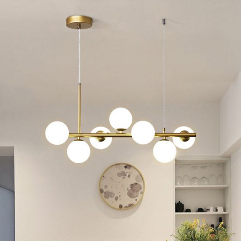 Glass Bubble Hanging Lamp Postmodernism LED Island Lighting Fixture for Dining Room Clearhalo 'Ceiling Lights' 'Island Lights' Lighting' 2265858