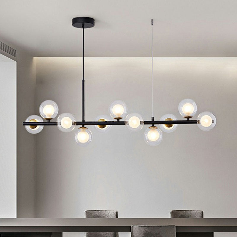 Glass Bubble Hanging Lamp Postmodernism LED Island Lighting Fixture for Dining Room Clearhalo 'Ceiling Lights' 'Island Lights' Lighting' 2265860