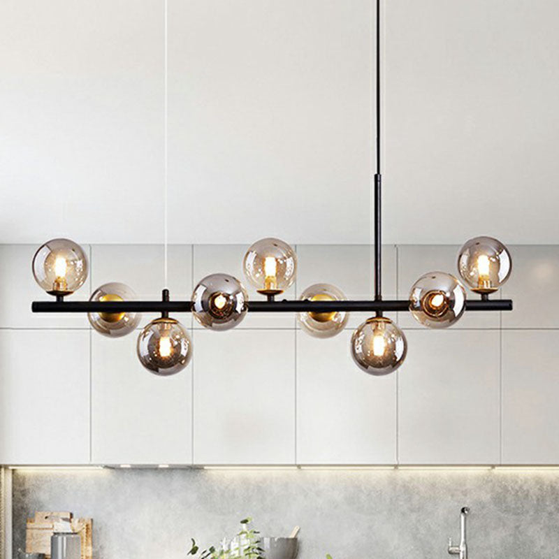 Glass Bubble Hanging Lamp Postmodernism LED Island Lighting Fixture for Dining Room Clearhalo 'Ceiling Lights' 'Island Lights' Lighting' 2265863