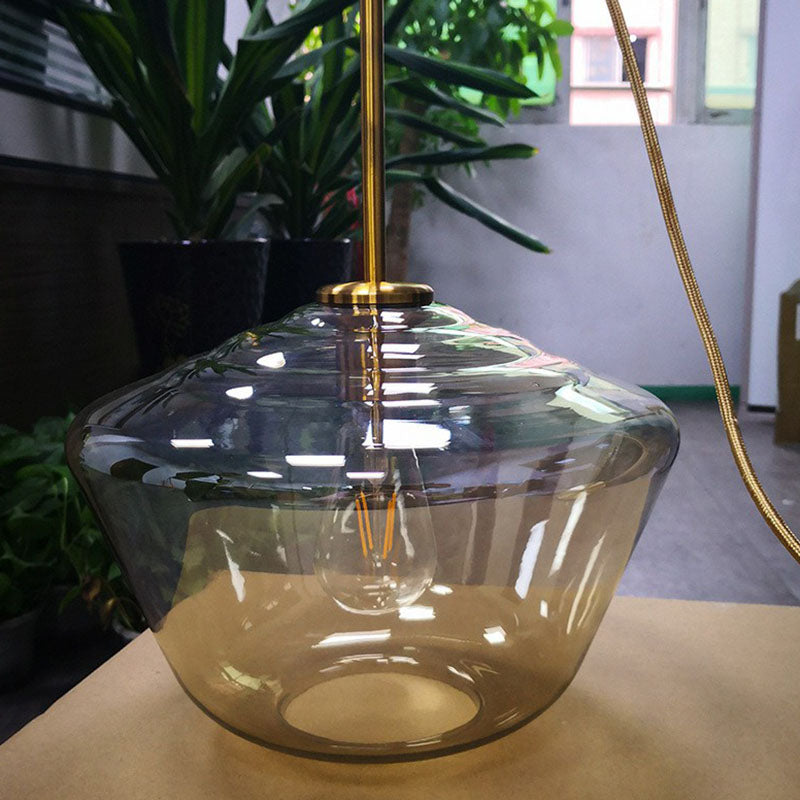 Gold Diamond Shaped Multi-Pendant Postmodern 3 Bulbs Blown Glass Hanging Ceiling Light Clearhalo 'Ceiling Lights' 'Modern Pendants' 'Modern' 'Pendant Lights' 'Pendants' Lighting' 2266013
