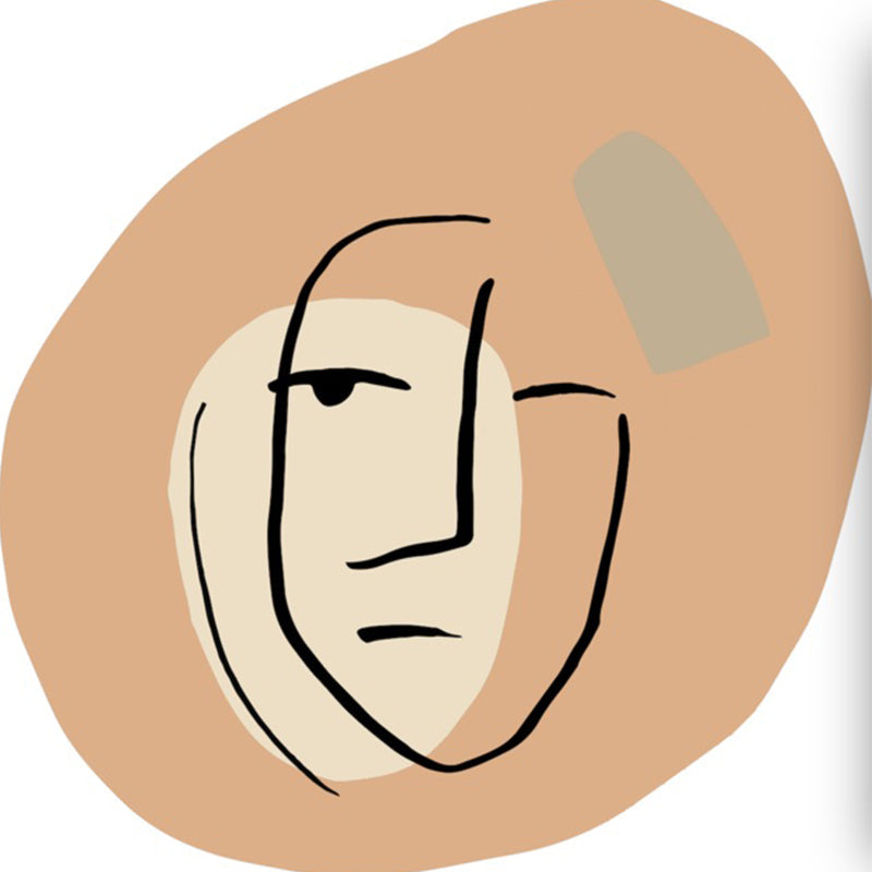 Art Deco Simplicity Rug Multi-Color Human Face Drawing Carpet Washable Anti-Slip Stain Resistant Rug for Room Ginger Clearhalo 'Area Rug' 'Rug' 2266556