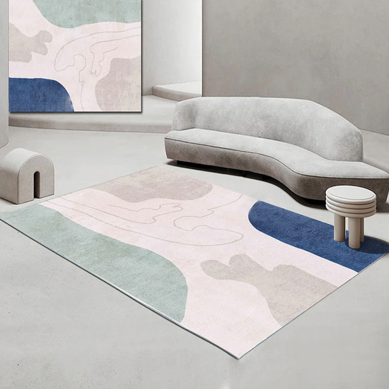 Nordic Interior Area Rug Multicolor Colorblock Abstract Print Rug Polyester Stain Resistant Anti-Slip Backing Machine Washable Rug Nude Pink Clearhalo 'Area Rug' 'Rug' 2266564
