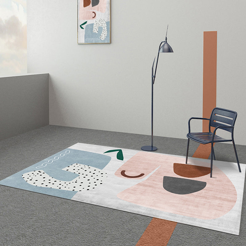Nordic Interior Area Rug Multicolor Colorblock Abstract Print Rug Polyester Stain Resistant Anti-Slip Backing Machine Washable Rug Light Blue Clearhalo 'Area Rug' 'Rug' 2266568