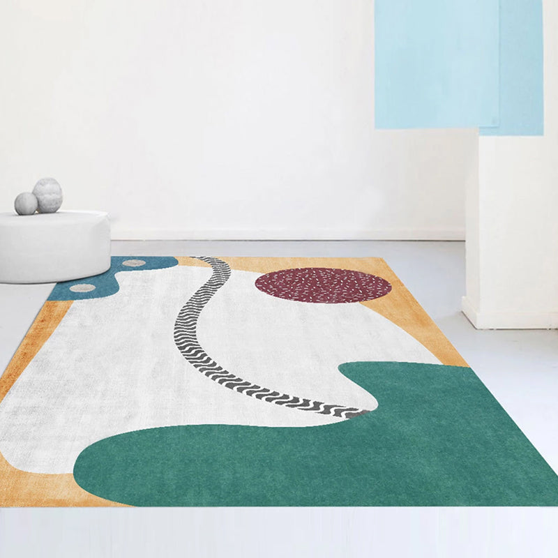 Nordic Interior Area Rug Multicolor Colorblock Abstract Print Rug Polyester Stain Resistant Anti-Slip Backing Machine Washable Rug Dark Green Clearhalo 'Area Rug' 'Rug' 2266569