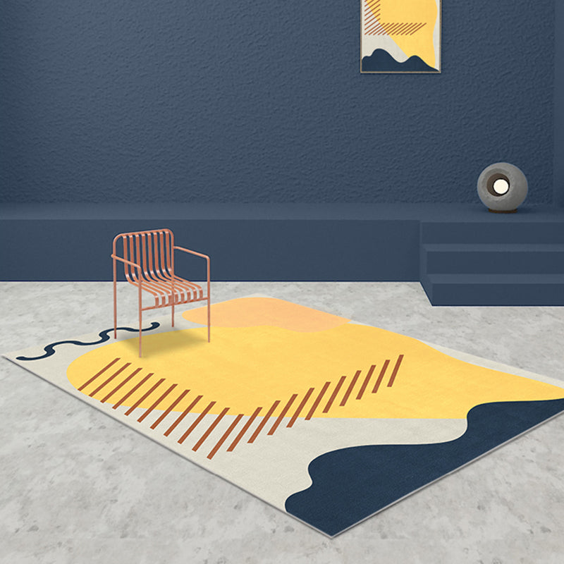 Nordic Interior Area Rug Multicolor Colorblock Abstract Print Rug Polyester Stain Resistant Anti-Slip Backing Machine Washable Rug Yellow Clearhalo 'Area Rug' 'Rug' 2266571