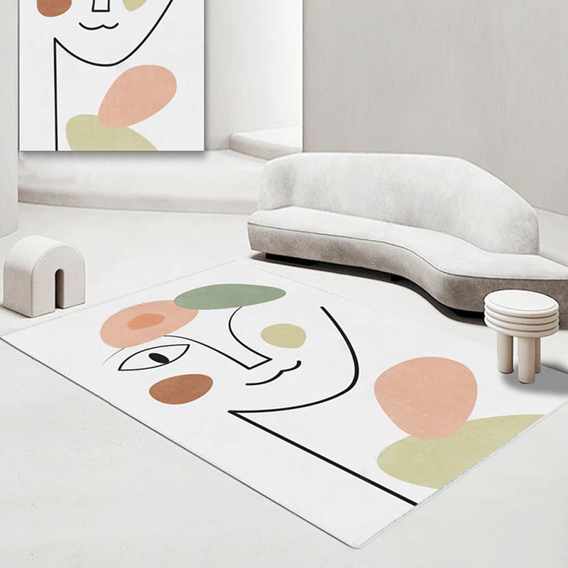 Nordic Interior Area Rug Multicolor Colorblock Abstract Print Rug Polyester Stain Resistant Anti-Slip Backing Machine Washable Rug White Clearhalo 'Area Rug' 'Rug' 2266572