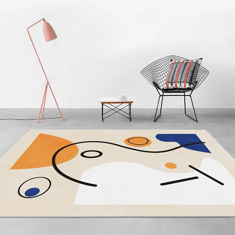 Nordic Interior Area Rug Multicolor Colorblock Abstract Print Rug Polyester Stain Resistant Anti-Slip Backing Machine Washable Rug Khaki Clearhalo 'Area Rug' 'Rug' 2266579